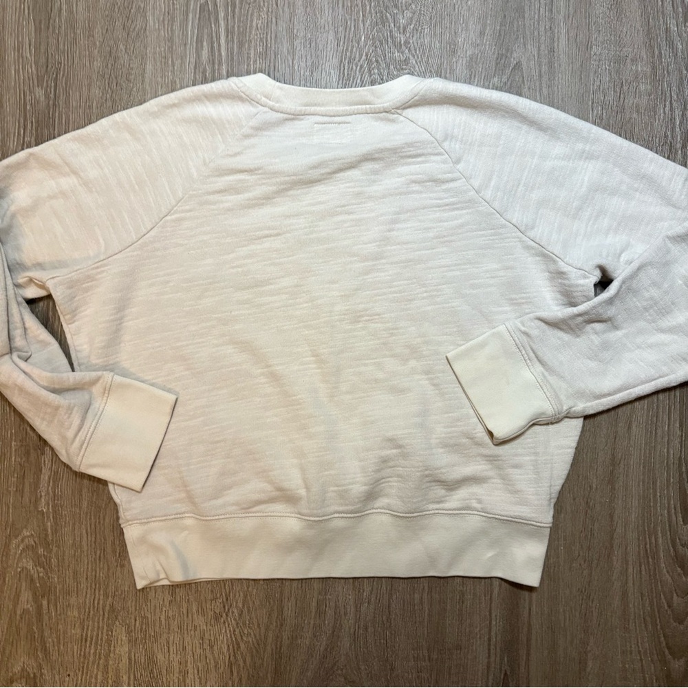 J.Crew Vintage Fleece Ivory Embroidered Sweatshirt Small​ - Picture 6 of 9